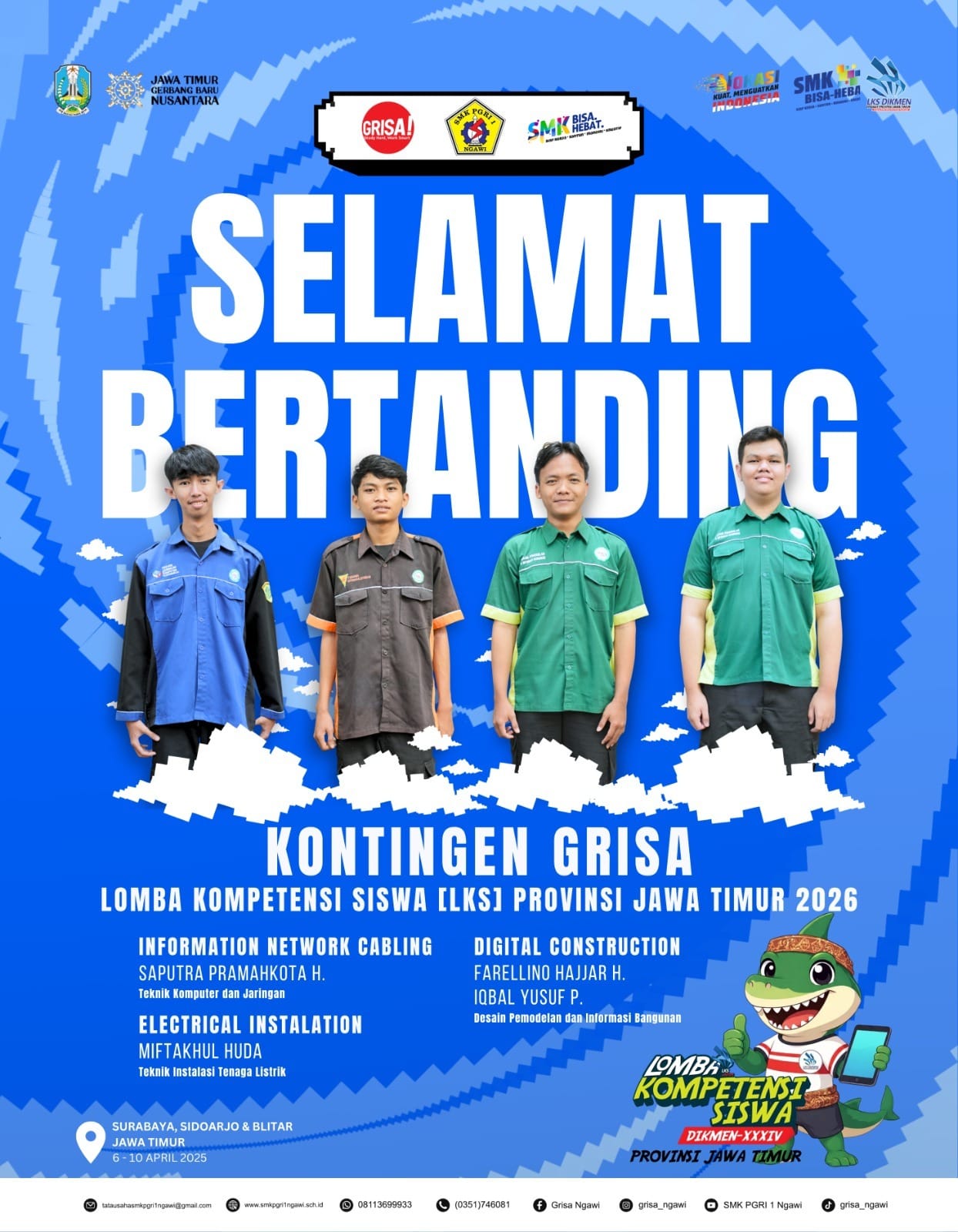 SMK PGRI 1 NGAWI BERPARTISIPASI AKTIF DALAM LKS DIKMEN JAWA TIMUR 2026